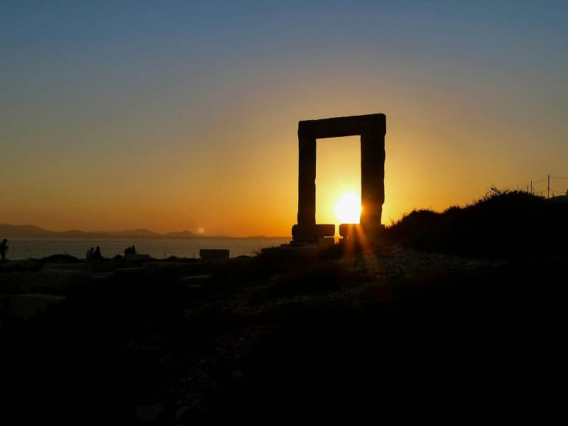silhouette of arch during sunset
