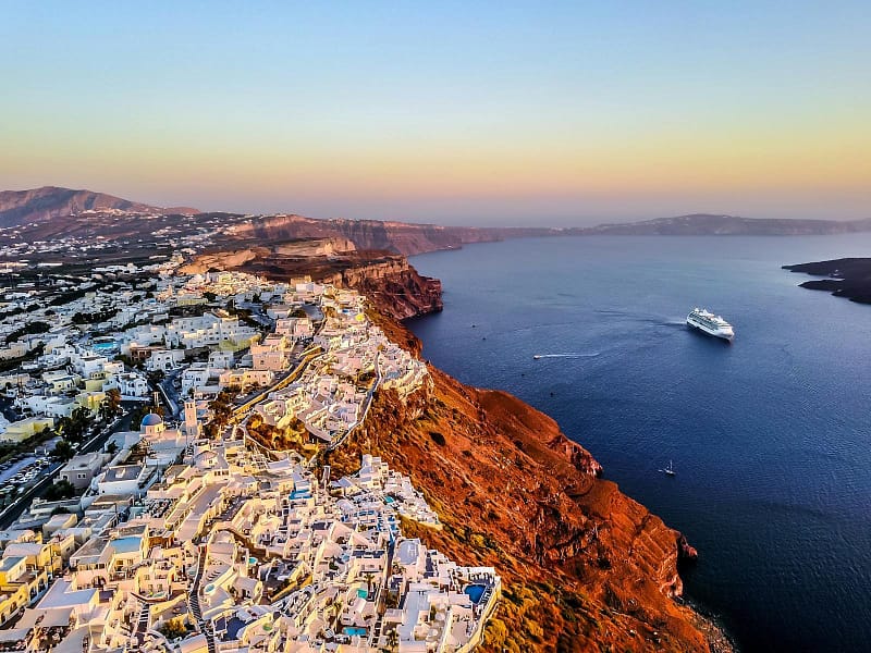 Aerial Photo of White Buildings Near a Bay